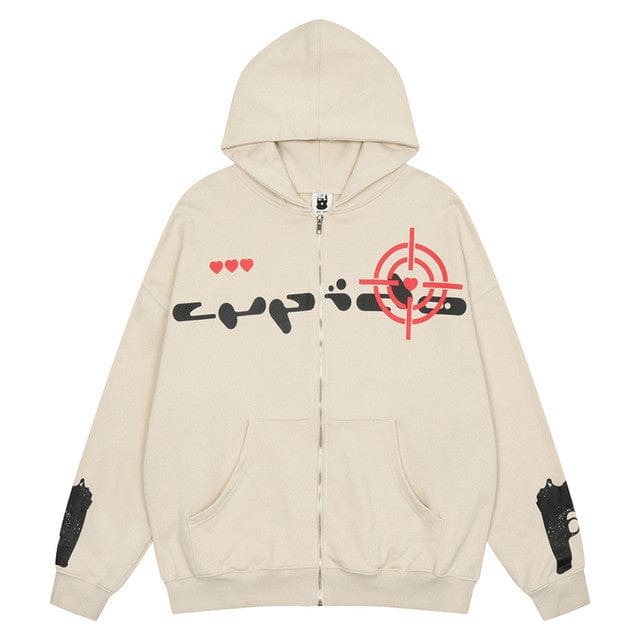 Y2K Pistol Sight Hoodie: Trendy Grunge Aesthetic Pullover for Y2K Fashion Lovers