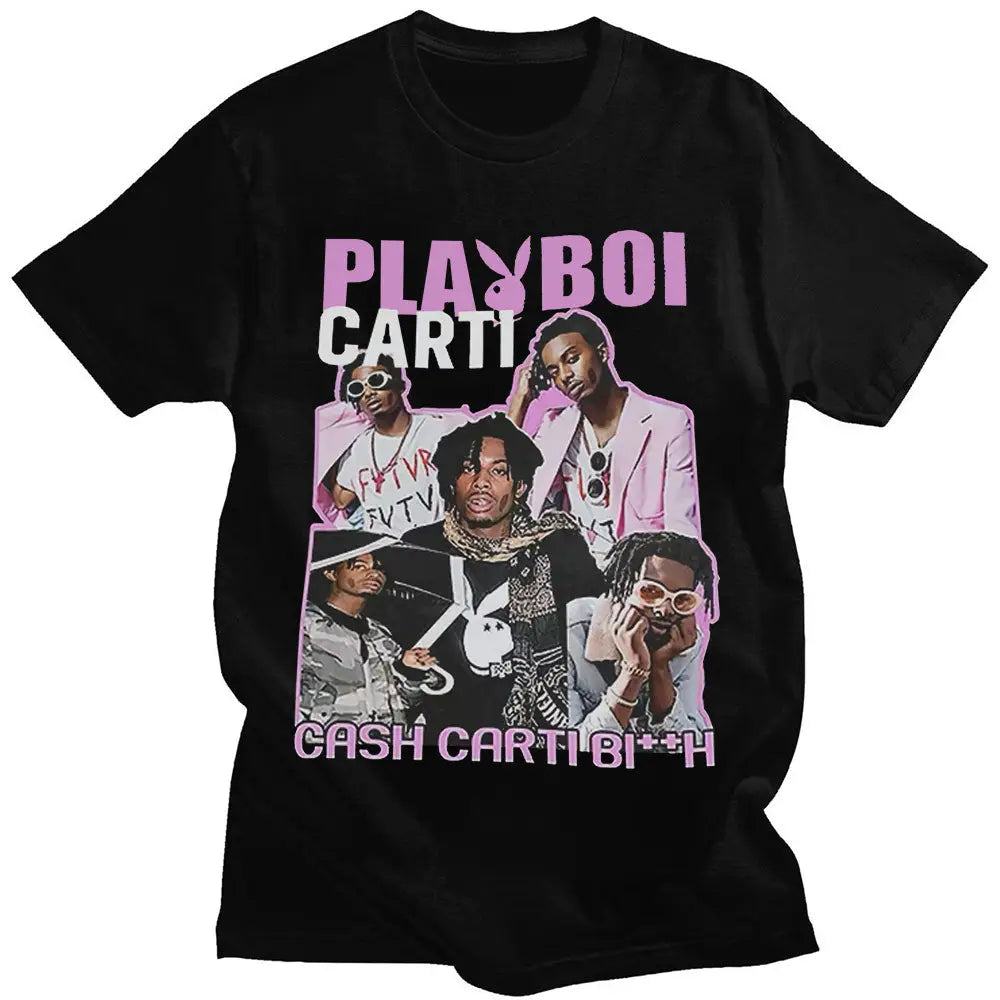 Y2K Playboi Carti Graphic Tee for Fans - Trendy Y2K Aesthetic Streetwear Top