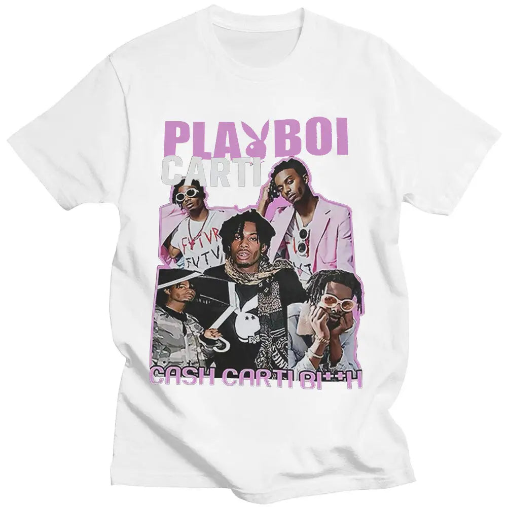 Y2K Playboi Carti Graphic Tee for Fans - Trendy Y2K Aesthetic Streetwear Top