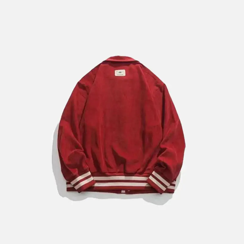 Y2K Red Splicing Varsity Jacket - Trendy Grunge Aesthetic Outerwear for Stylish Looks