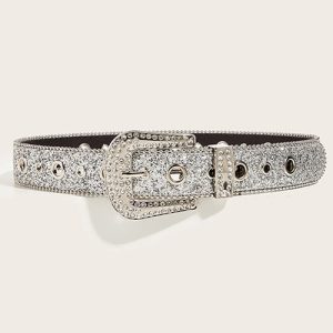 Y2K Rhinestone Belt for Coquette Aesthetic and Grunge Style Outfits