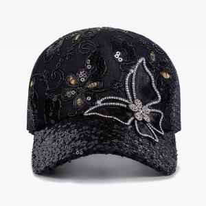 Y2K Rhinestone Hat: Sparkly Accessory for Coquette Aesthetic and Grunge Style Outfits