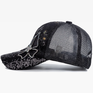 Y2K Rhinestone Hat: Sparkly Accessory for Coquette Aesthetic and Grunge Style Outfits