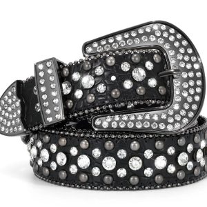 Y2K Rhinestone Western Belt for Coquette and Grunge Aesthetic Outfits