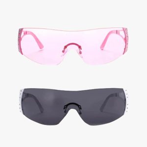 Y2K Rimless Sunglasses for Retro Aesthetic Looks - Trendy Y2K Fashion Accessory