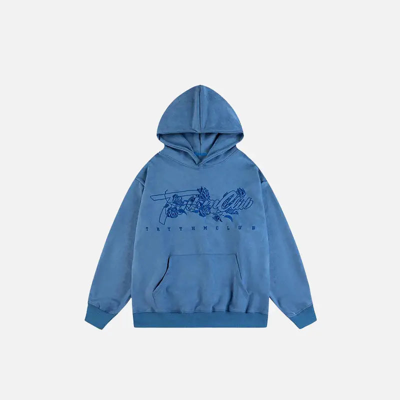 Y2K Rose Embroidery Hoodie - Cute Pastel Aesthetic for Cozy Fashion Lovers