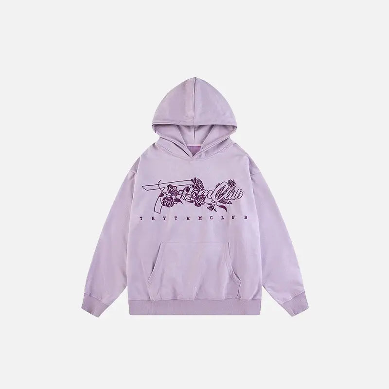 Y2K Rose Embroidery Hoodie - Cute Pastel Aesthetic for Cozy Fashion Lovers