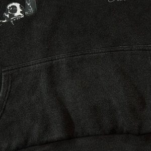 Y2K Saint Cross Hoodie: Embrace Grunge Aesthetic with Vintage Charm and Cozy Style