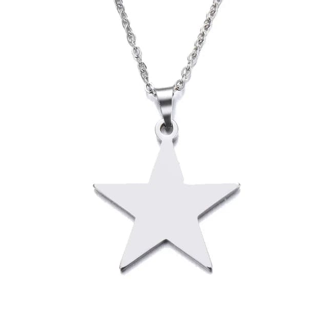 Y2K Silver Star Necklace - Trendy Coquette Aesthetic Jewelry for Y2K Fashion Lovers