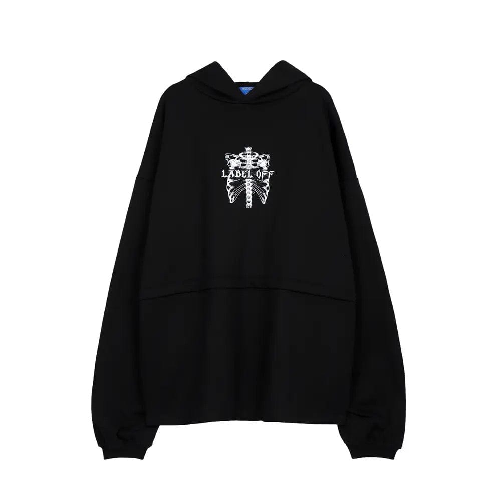 Y2K Skeleton Graphic Hoodie - Trendy Grunge Aesthetic for Y2K Fashion Lovers