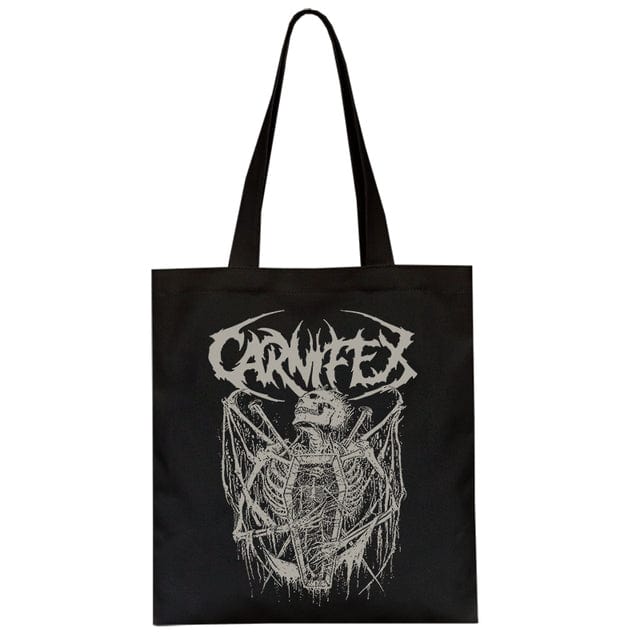 Y2K Skeleton Graphic Tote Bag - Cute Aesthetic Bag for Grunge and Coquette Styles