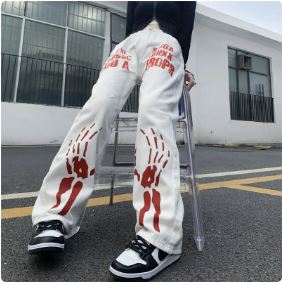 Y2K Skeleton Pants: Trendy Grunge Aesthetic Bottoms for a Unique Retro Look