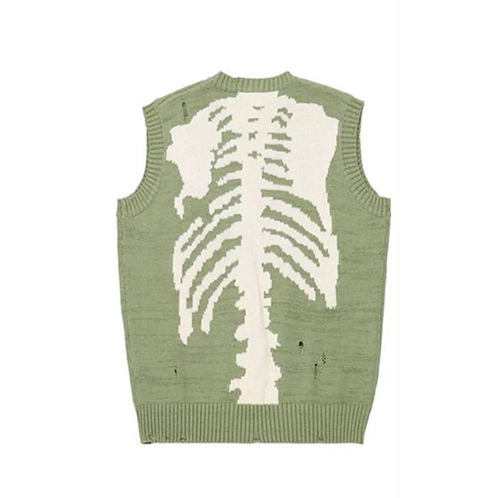 Y2K Skeleton Sweater: Embrace Grunge Aesthetic with a Cute and Comfy Style