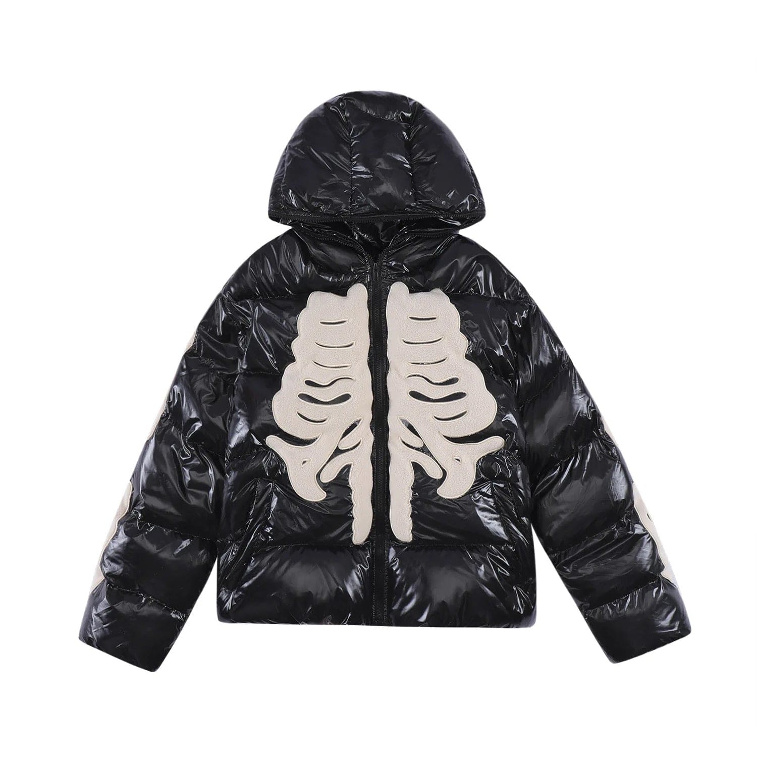 Y2K Skeleton Zip Up Hoodie - Edgy Grunge Style for Aesthetic Outfits