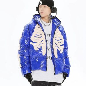 Y2K Skeleton Zip Up Hoodie - Edgy Grunge Style for Aesthetic Outfits