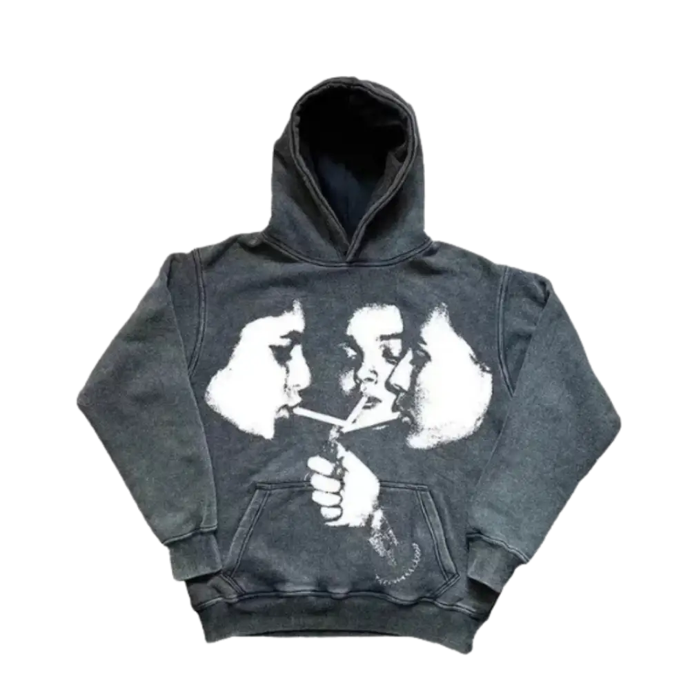 Y2K Smoking Hoodie: Trendy Grunge Aesthetic with Cozy Comfort and Vintage Vibes