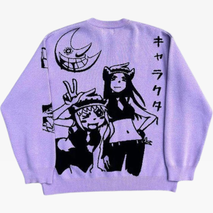 Y2K Soul Eater Sweater: Cozy Grunge Aesthetic Top for Cute and Comfy Outfits