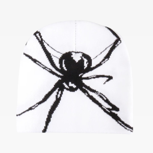 Y2K Spider Beanie: Trendy Grunge Aesthetic Accessory for Cozy Fall Outfits