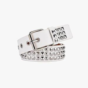 Y2K Square Bead Rivet Belt for Coquette and Grunge Aesthetic Outfits