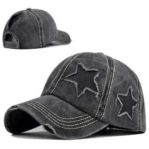 Y2K Star Crafted Denim Hats for Trendy Coquette and Grunge Aesthetic Outfits