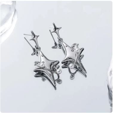 Y2K Star Drop Earrings - Cute Coquette Aesthetic Jewelry for Y2K Fashion Lovers