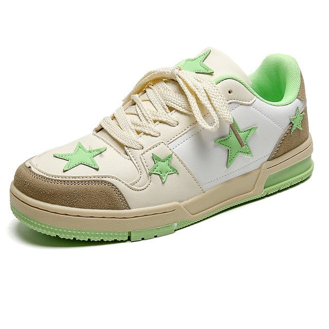 Y2K Star-Embellished White Sneakers for Trendy Aesthetic Outfits