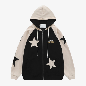 Y2K Star Hoodie: Trendy Grunge Aesthetic Pullover for Stylish Outfits and Cozy Vibes