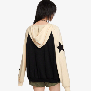 Y2K Star Hoodie: Trendy Grunge Aesthetic Pullover for Stylish Outfits and Cozy Vibes