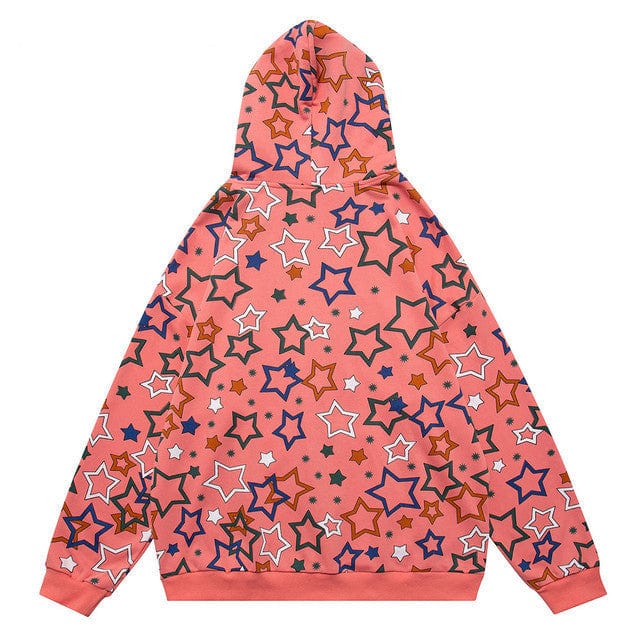 Y2K Star Hoodie: Trendy Y2K Aesthetic Pullover for Cozy Grunge and Coquette Outfits