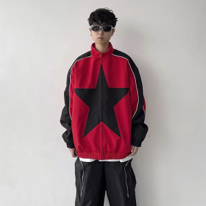 Y2K Star Jacket: Trendy Grunge Aesthetic Outerwear for Stylish Outfits