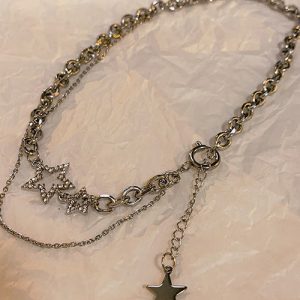 Y2K Star Necklace: Trendy Coquette Aesthetic Jewelry for Y2K Fashion Lovers