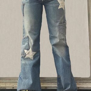 Y2K Star Pants Jeans - Trendy Grunge Style with Aesthetic Appeal for Unique Outfits