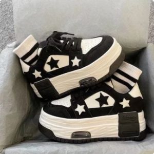 Y2K Star Platform Sneakers for Trendy Coquette and Grunge Aesthetic Outfits