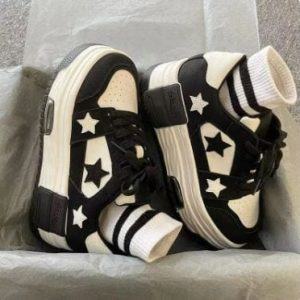 Y2K Star Platform Sneakers for Trendy Coquette and Grunge Aesthetic Outfits