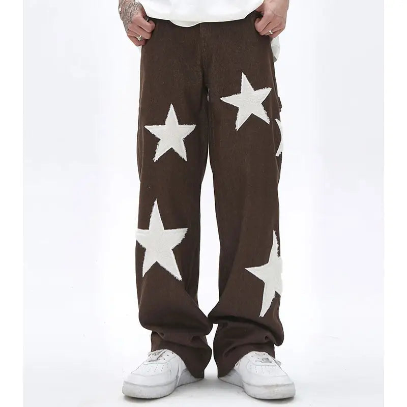 Y2K Star Print Jean - Bold Streetwear Style for Trendy Aesthetic Outfits