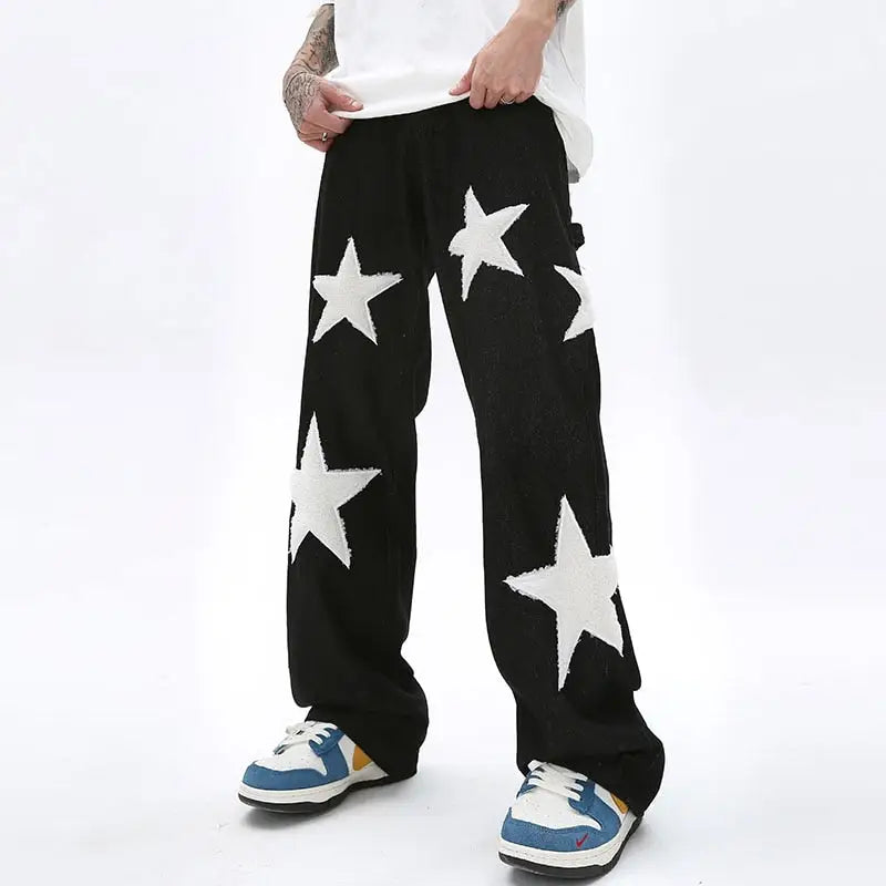 Y2K Star Print Jean - Bold Streetwear Style for Trendy Aesthetic Outfits