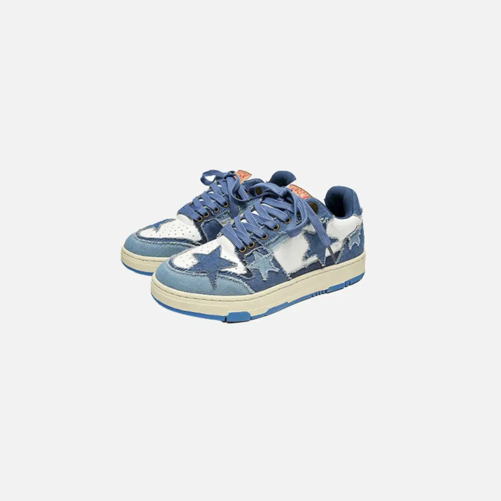 Y2K Star Sneakers: Trendy Blue Star Shoes for a Chic Y2K Aesthetic Look