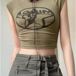 Y2K Star Tank Top: Trendy Y2K Aesthetic Crop Top for Stylish Outfits and Comfy Looks