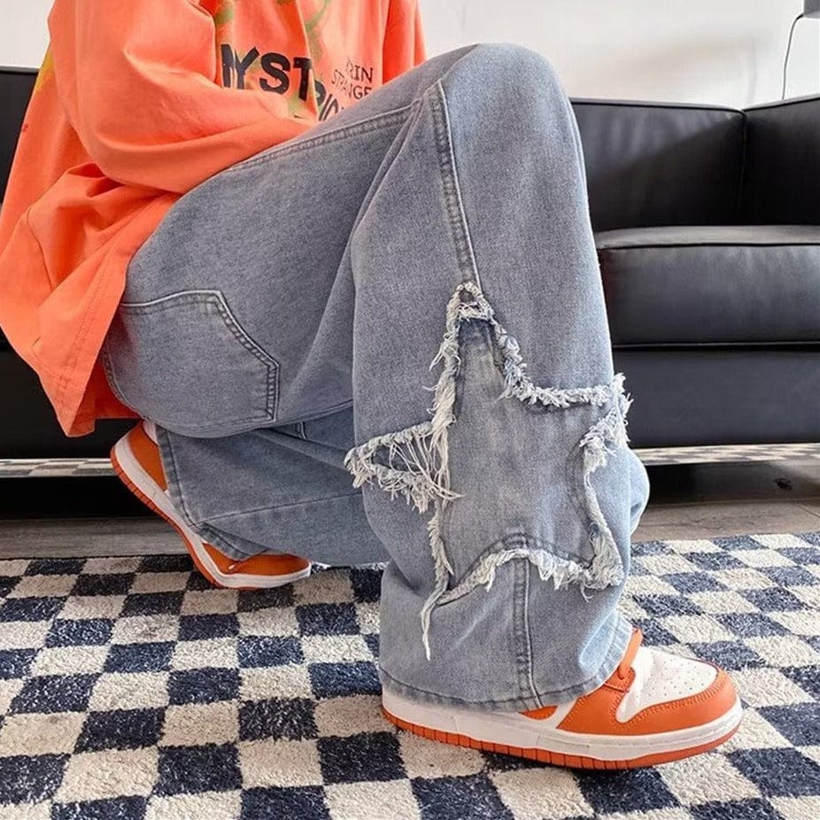 Y2K Streetwear Denim Jeans: Trendy Grunge Style for Aesthetic Outfits and Everyday Wear