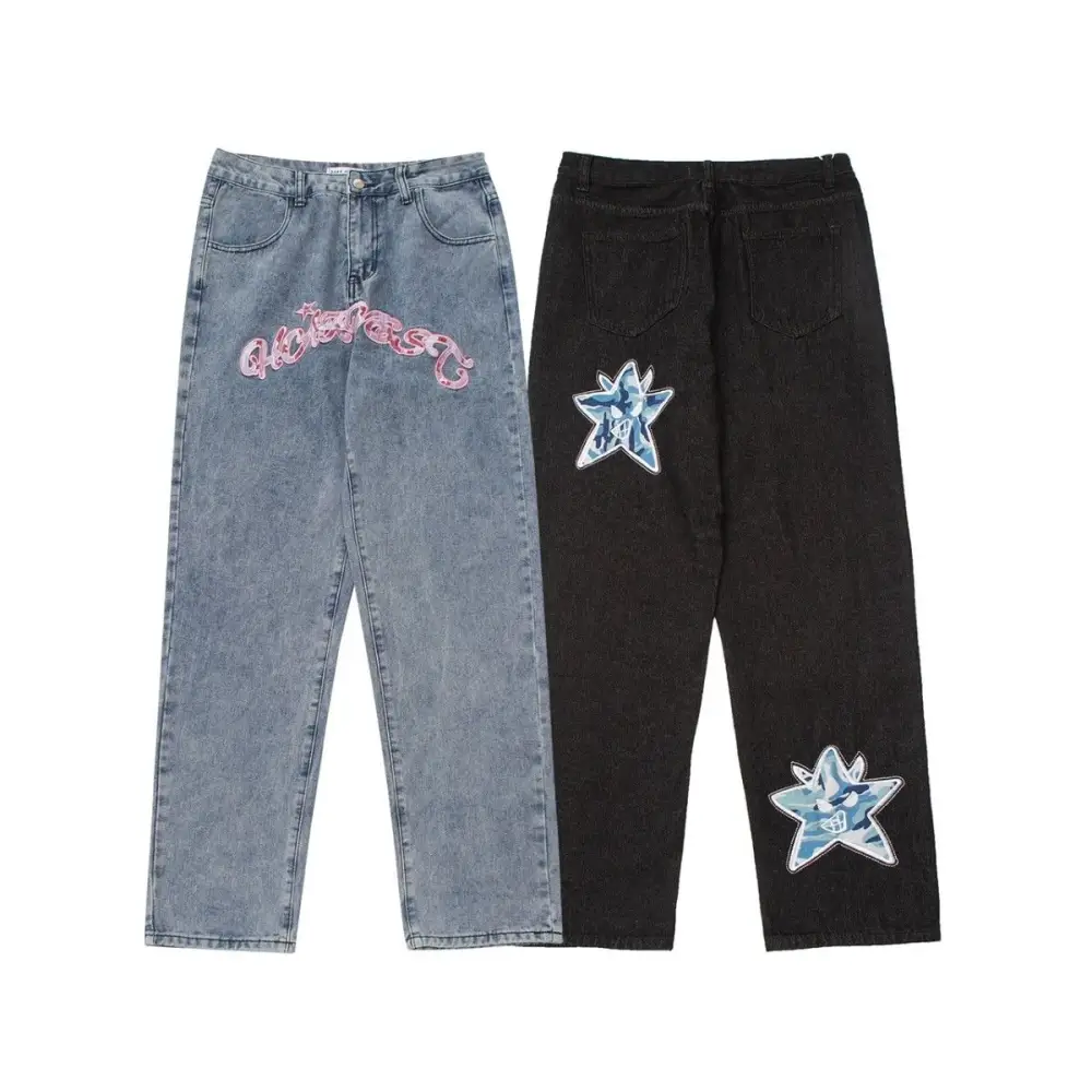 Y2K Streetwear Jean Graffiti - Trendy Cargo Pants for a Chic Aesthetic Look