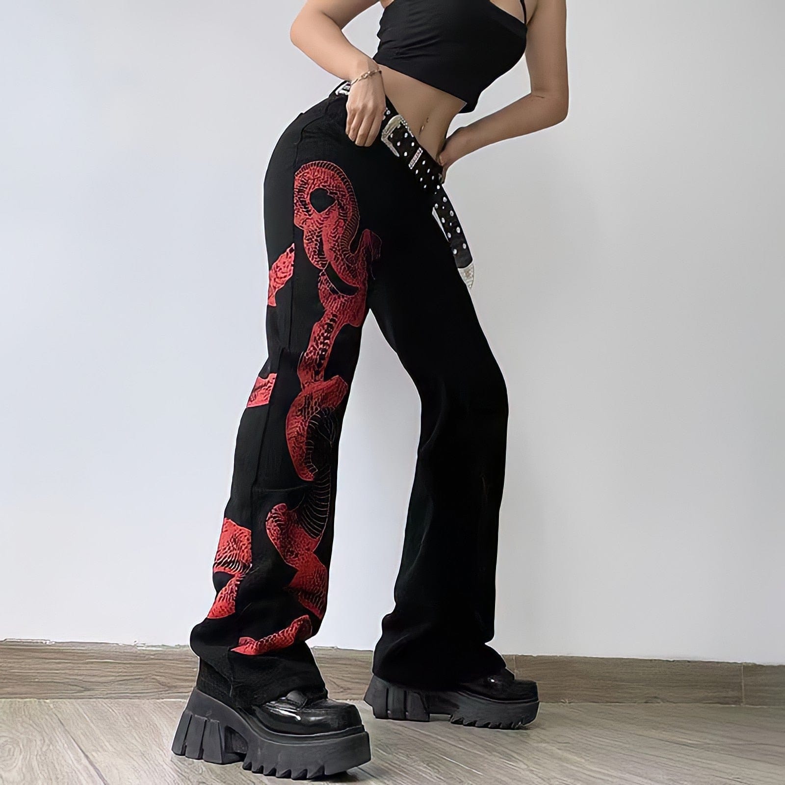 Y2K Streetwear Jeans for Women - Trendy Grunge Style with Vintage Aesthetic Appeal