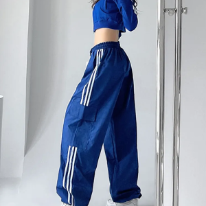 Y2K Striped Sweatpants for Comfy Aesthetic Outfits - Retro Grunge Style Essentials