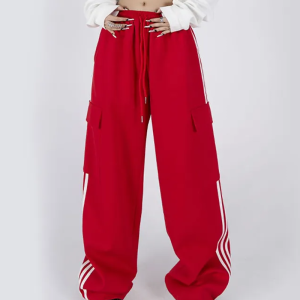 Y2K Striped Sweatpants for Comfy Aesthetic Outfits - Retro Grunge Style Essentials