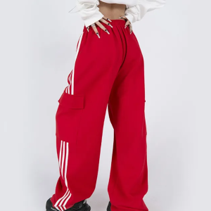 Y2K Striped Sweatpants for Comfy Aesthetic Outfits - Retro Grunge Style Essentials