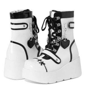 Y2K Thick Soled Boots for Grunge Aesthetic and Coquette Style Outfits