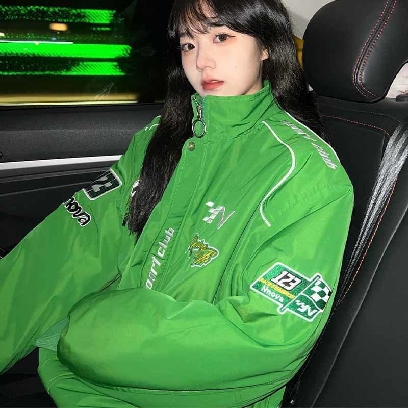 Y2K Vintage Race Jackets: Retro Aesthetic Outerwear for Trendy Y2K Fashion Lovers