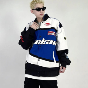 Y2K Vintage Racing Jacket: Retro Aesthetic Outerwear for Trendy Outfits