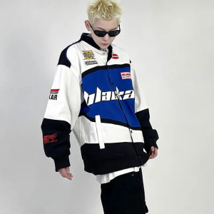 Y2K Vintage Racing Jacket: Retro Aesthetic Outerwear for Trendy Outfits