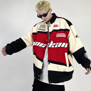 Y2K Vintage Racing Jacket: Retro Aesthetic Outerwear for Trendy Outfits