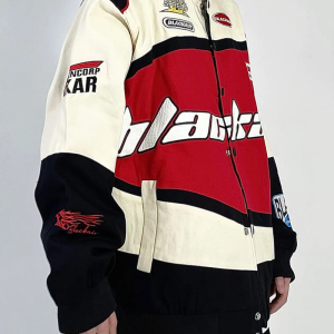 Y2K Vintage Racing Jacket: Retro Aesthetic Outerwear for Trendy Outfits